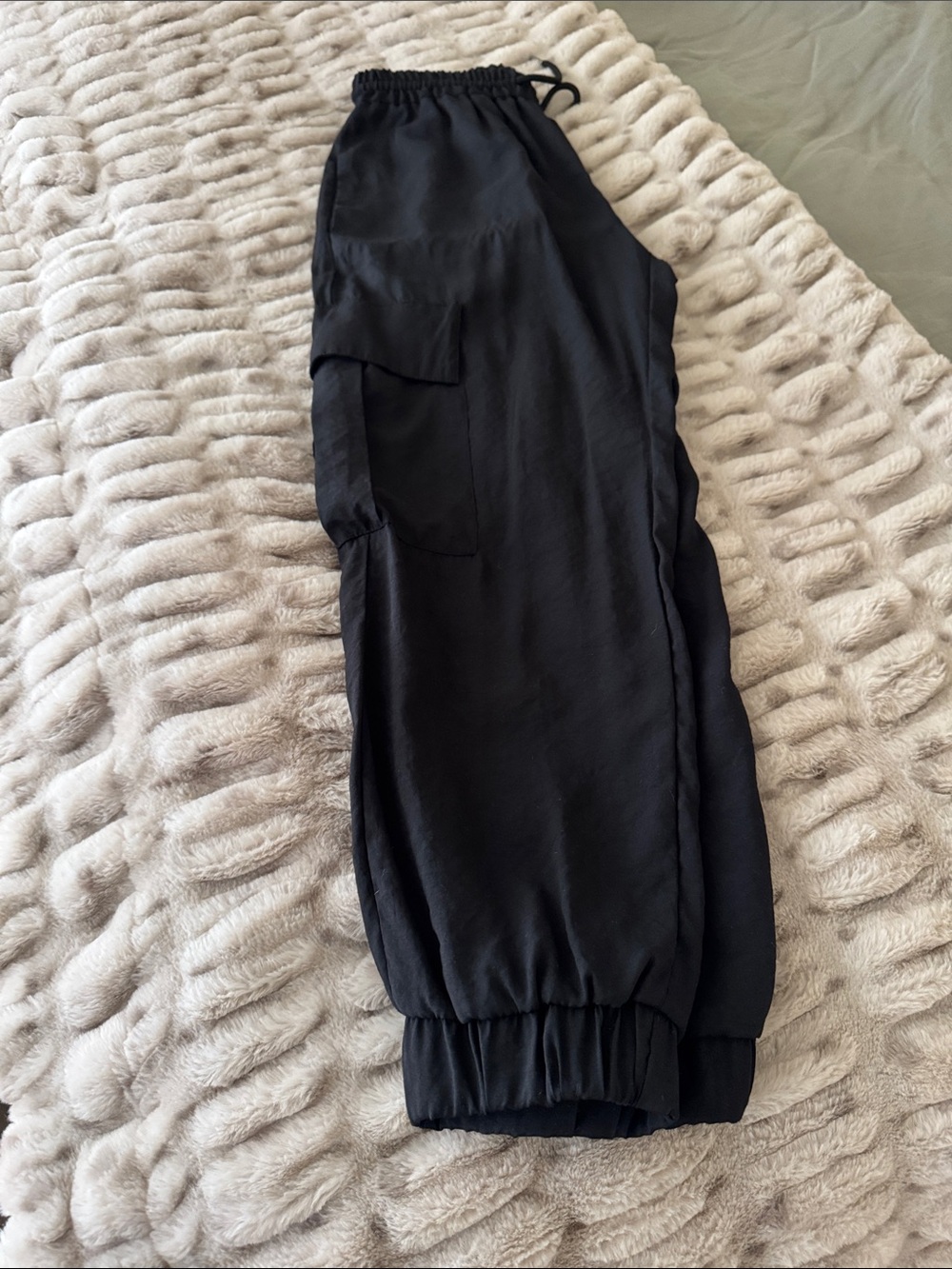 Zara Black Cargo Drawstring Joggers